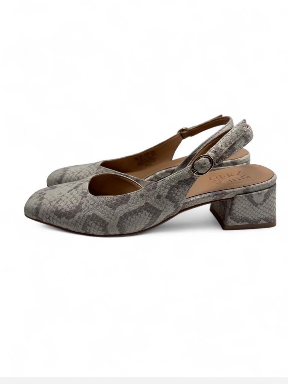 Naturalizer Jayla Slingback Pumps, White Snake pattern, D'Orsay side style 7 - Picture 2 of 8